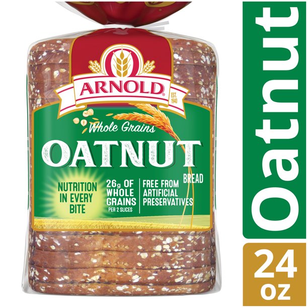Buy Online Arnold Whole Grains Oatnut Bread, Free from Artificial